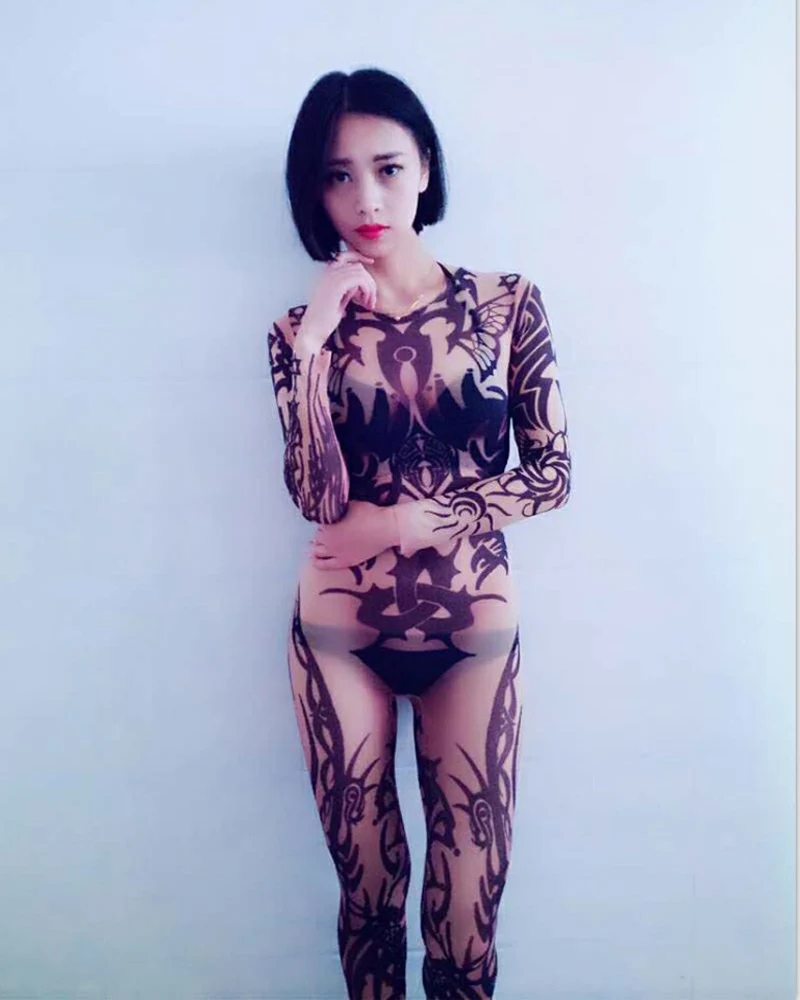 

Lycra Spandex Zentai Tattoos Bodysuit Fancy Dress Adult Size Leotard Costumes