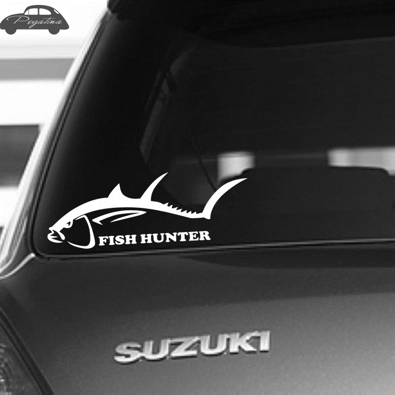 Рыба наклейка охотника рыболовные снасти магазин полые наклейки Рыбалка лодка окна автомобиля виниловая наклейка Забавный плакат