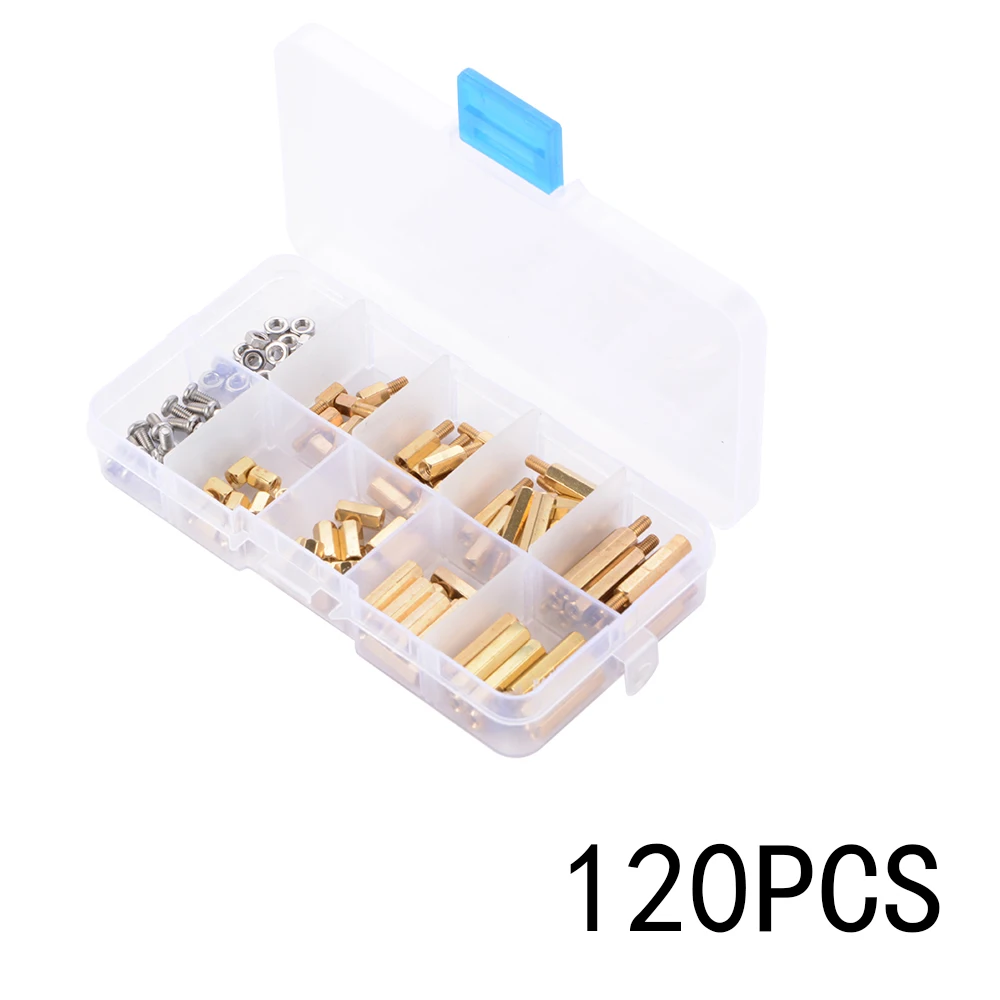 

120pcs M3 Male Female Spacer Electric Stand off PCB Circuit Board Hex Screw Nut Assortment Kit HT283