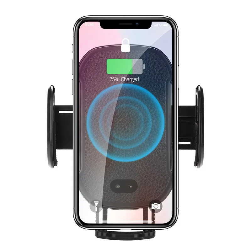 Qi Wireless Car Charger Automatic IR Phone Mount Holder for iPhone XR Samsung Galaxy S9 SL@88