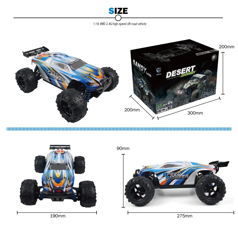 1:18 50 км/ч 2 4G Радиоуправляемый автомобиль 4WD радиоуправляемый светодиодный