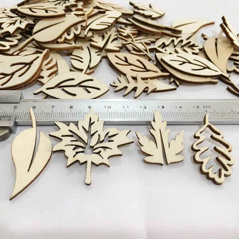 50 шт. деревянные бытовые лист формы Декор DIY ручной работы ломтик карты
