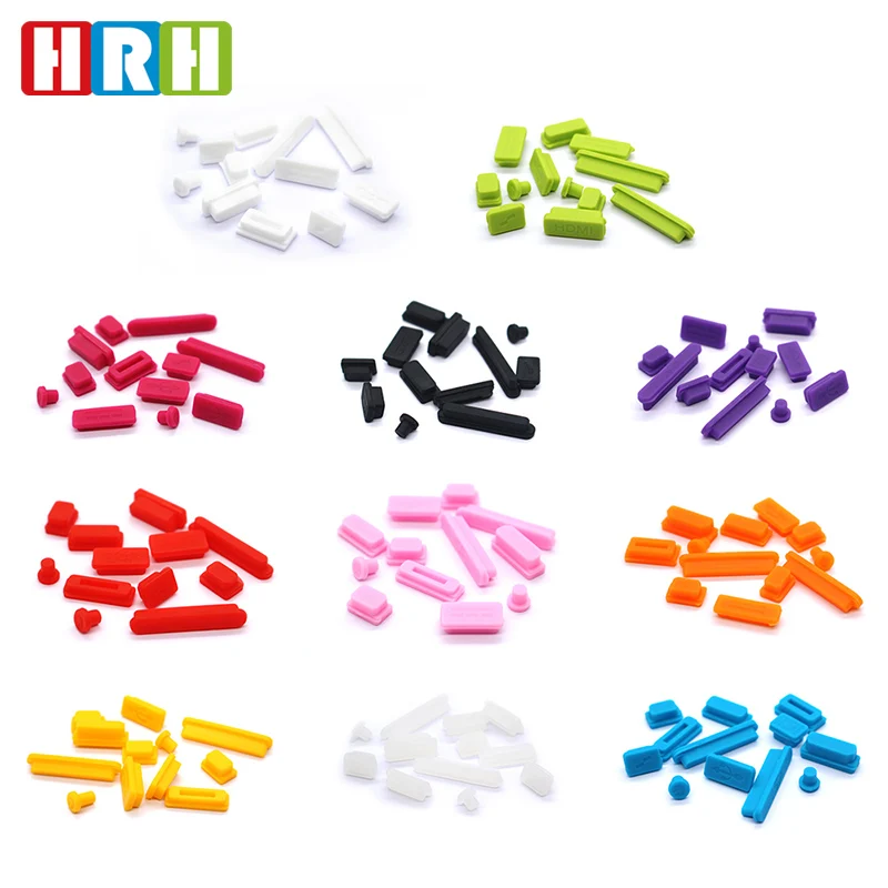 

HRH Fashion 100sets Generic Silicone Data Port Anti Dustproof Plug For Macbook all Laptop Dust Plug Stopper Cover Set Universal