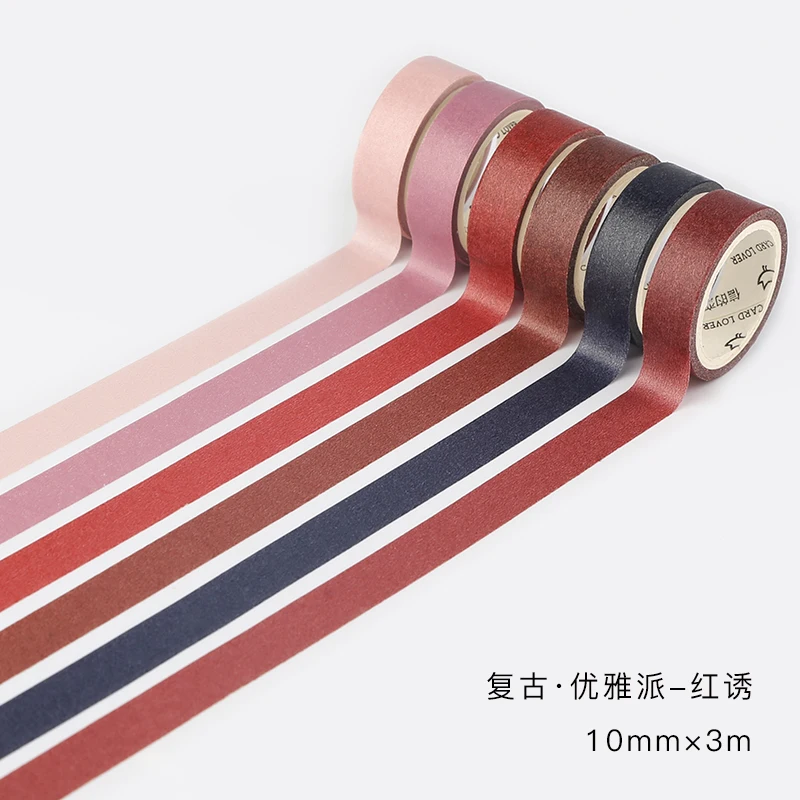 Hong You MyPretties 10 мм х 3 м х 6 шт/набор Morandi 12 цветов декоративный набор маскировочной клейкой ленты наклейки для скрапбукинга Сделай Сам планировщик этикетка наклейка - Цвет: Hong You