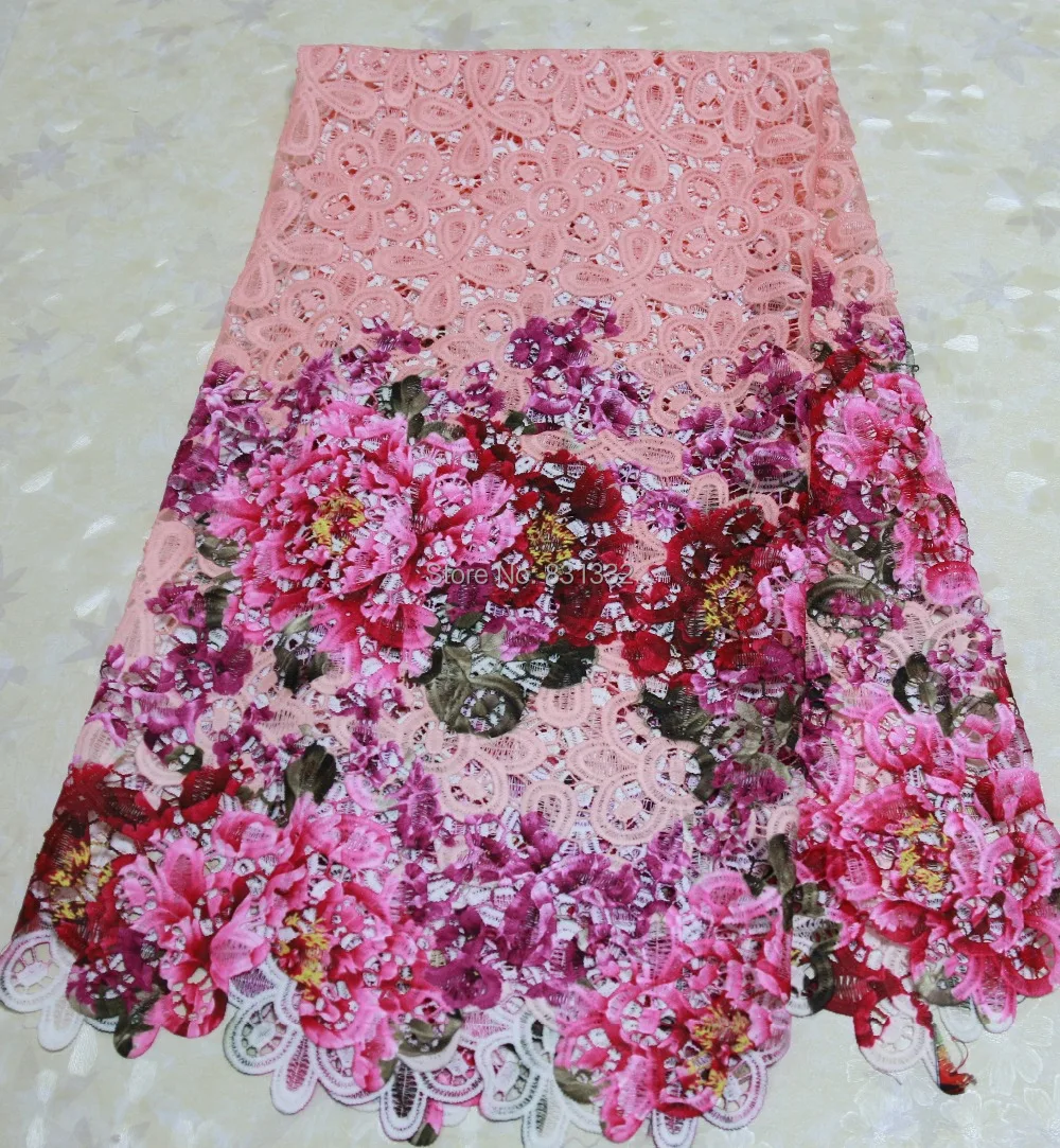 

AMY1059-8 colorful guipure lace fabric ! High Quality African Swiss Voile Lace Fabric 5YARDS free shipping