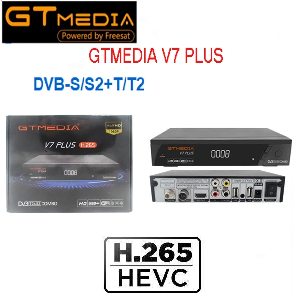 

GTMEDIA V7 PlUS 1080P Full HD DVB-S/S2+T/T2 Support H.265 4-digit LED display Support PowerVu DRE & Biss key Support USB Wifi