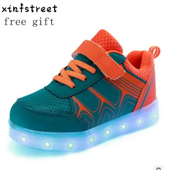 

Led Shoes Kids USB Charge Girls Boys luminate Sneakers Children Shoes With Light Up Giowing Shoes Size 25-37