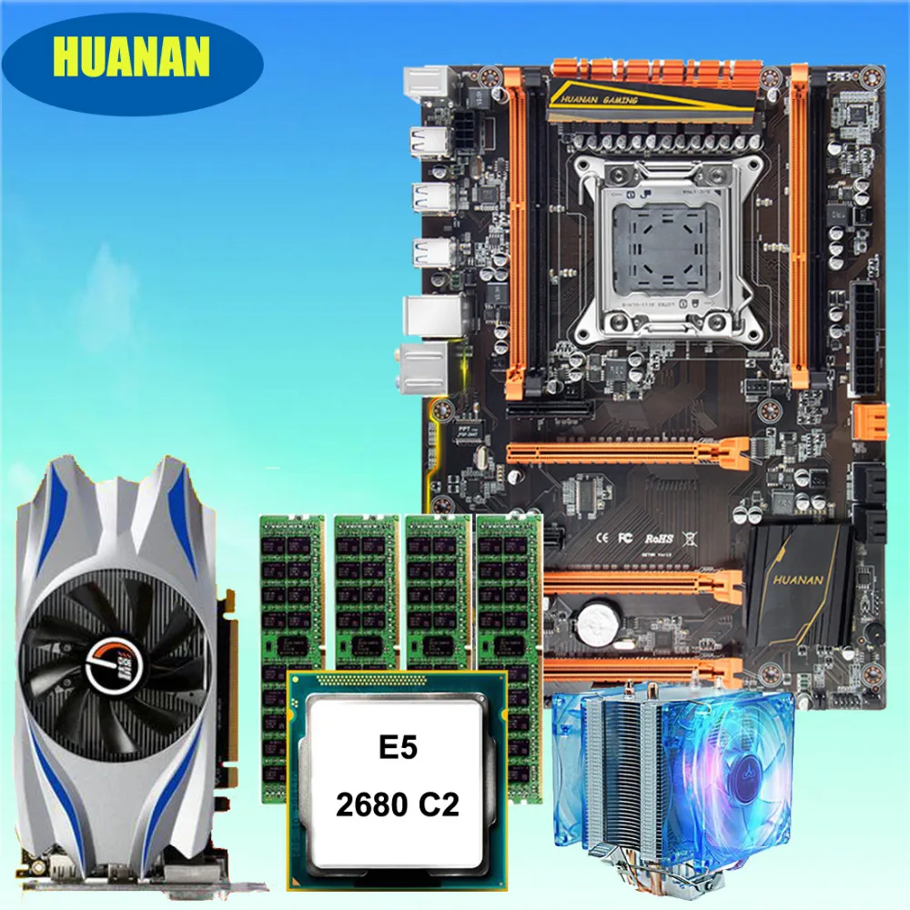 ^Cheap HUANAN ZHI deluxe X79 motherboard with M.2 slot discount mobo with CPU Xeon E5 2680 C2 cooler RAM 16G(4*4G) RECC GTX650Ti 2GD5