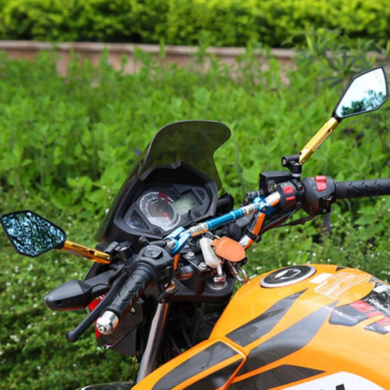 1 Pair Universal Fit 7/8" CNC multicolorful Motorcycle Mirror Rearview Side Mirror For Cafe racer 8mm/10mm Nice Handlebar Bar