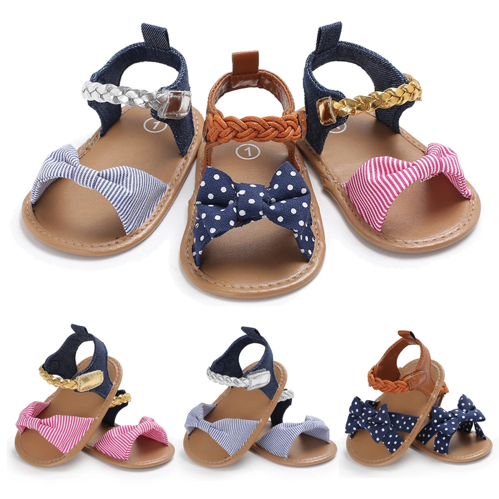 

2018 Summer Baby Shoes Toddler Girl Bow-Knot Sweet Canvas Moccasin Causal Comfort Shoes Prewalker Sandals 0-18M
