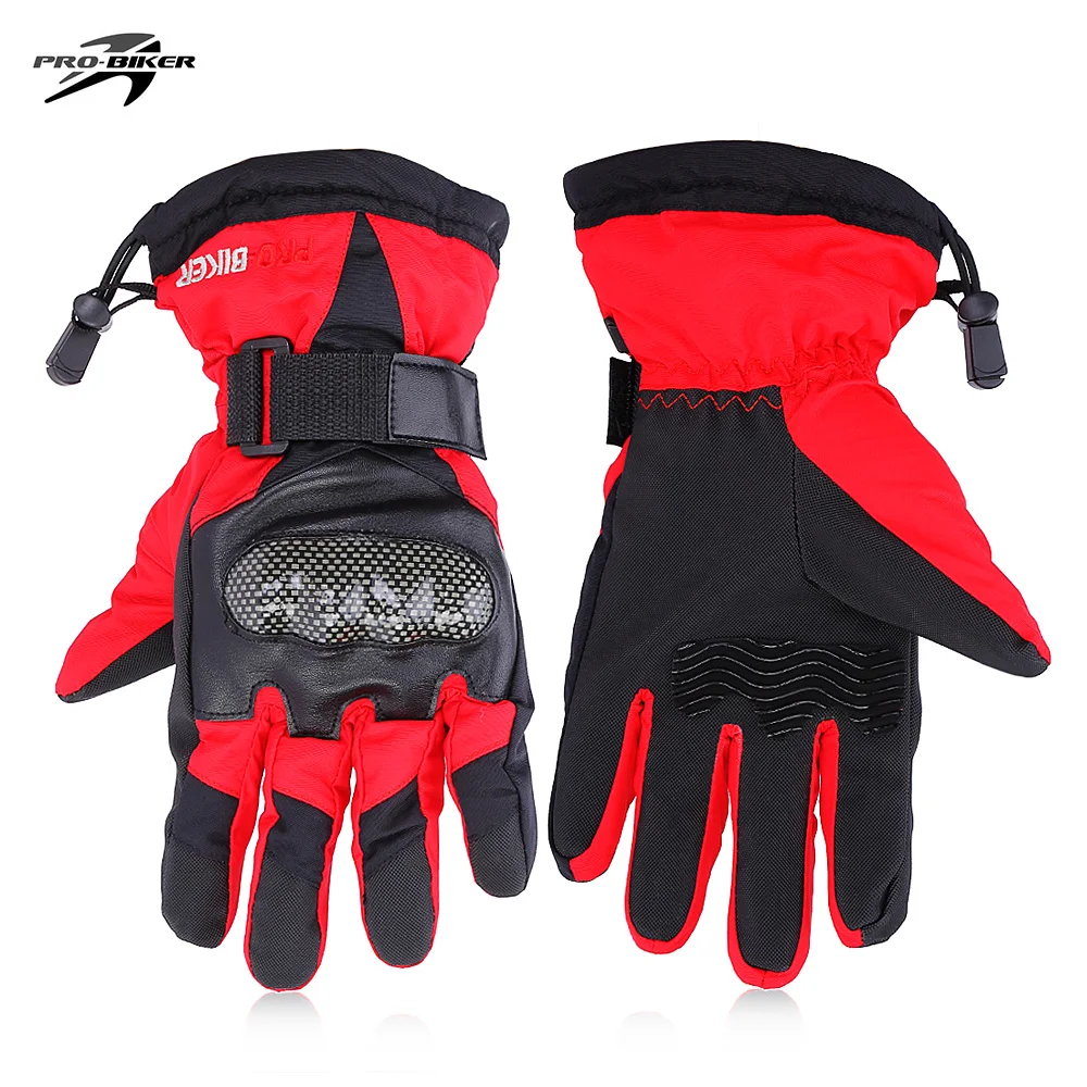 PROBIKER HX 03 Winter Motorcycle Gloves Men Woman Red Warm Motorcycle Gloves Racing Powersports