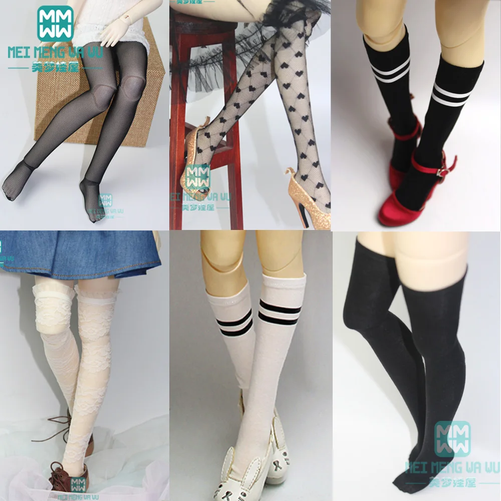 

BJD accessories for 1/3 1/4 1/6 BJD SD DD doll fashion striped socks, reticulated stockings, lace stockings