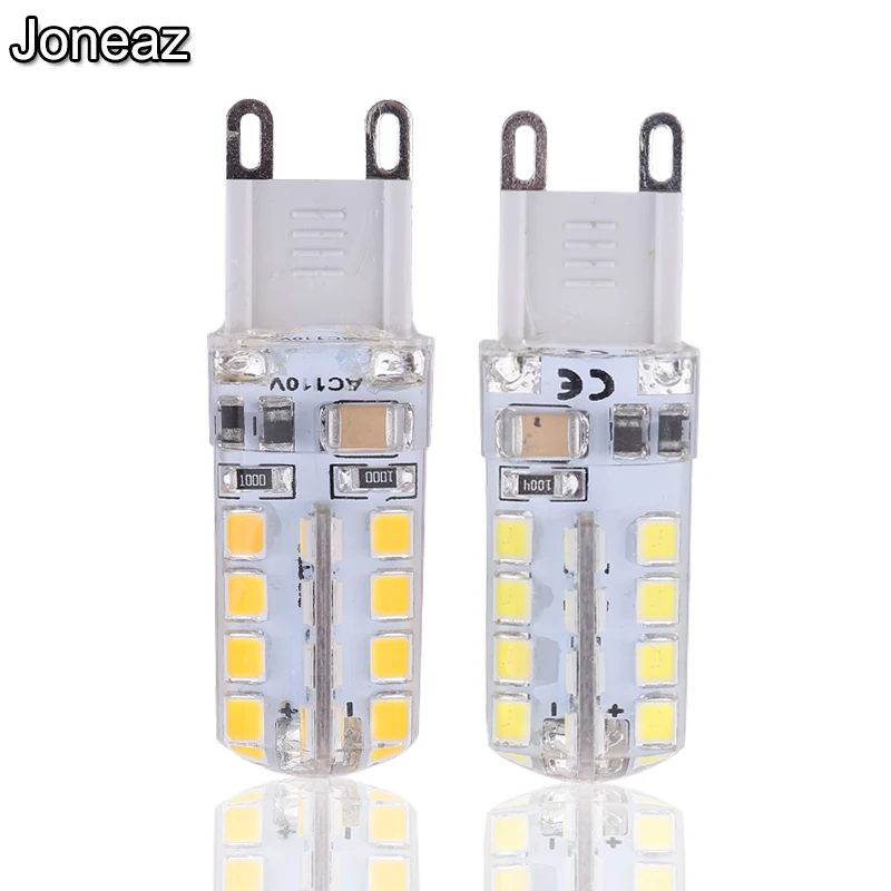 

Joneaz 4x bombilla led G9 corn bulb light 110v 220v 3W lights silicone spotlight candle Chandelier Crystal Ceiling lamps 2835