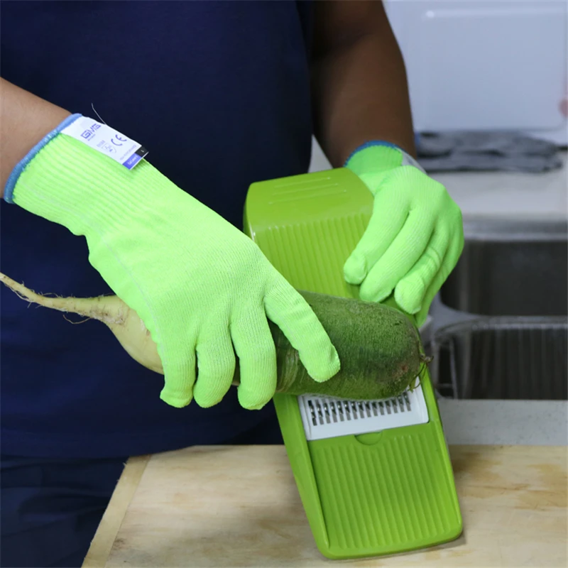 Анти-порезы защитные перчатки с сенсорным экраном горячая Распродажа GMG желтые HPPE EN388 ANSI анти-порезы уровень 5 защитные рабочие перчатки устойчивые к порезу перчатки