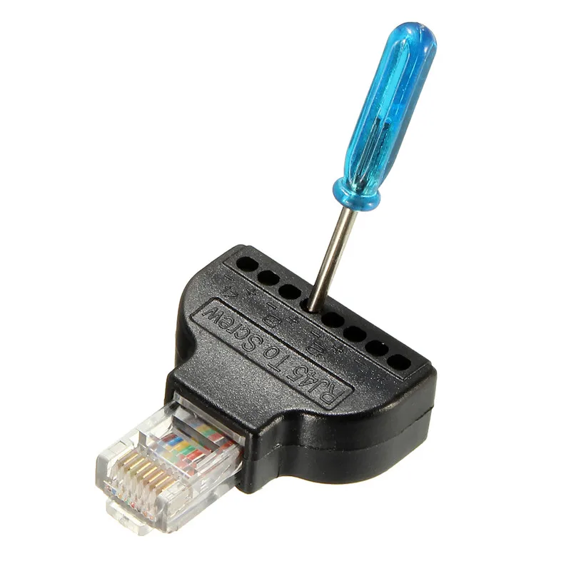 RJ45 Adapter Screw Terminal Adaptor Male To 8 Pin AV Terminal Screw Converter Block