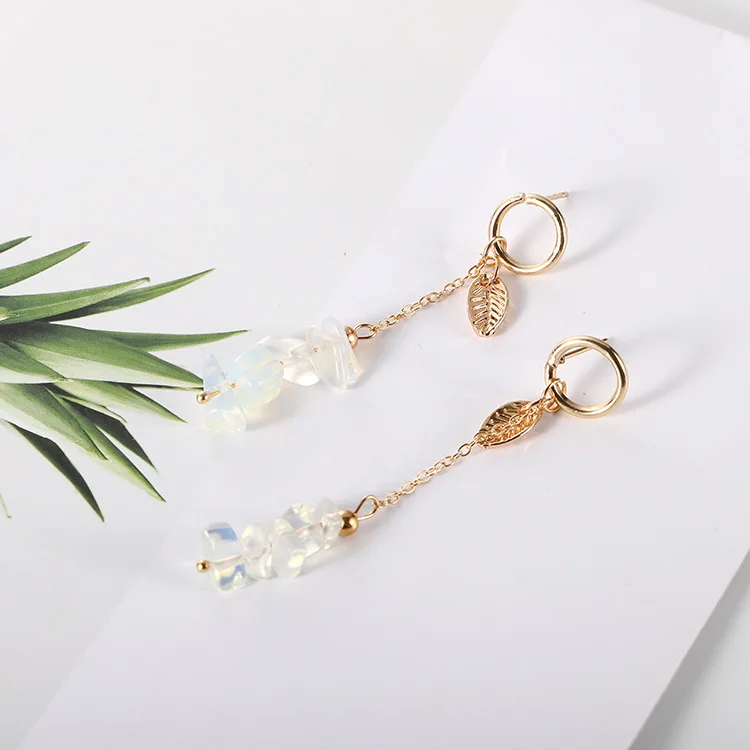 

Crystal Chain Leaf Round Hollow Long Dangle Earrings Big Drop Earrings for Women Jewelry