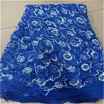 

Royal Blue Latest French Lace Fabric 2019 green High Quality Wedding African Lace Fabric With Sequins For Nigerian Lace