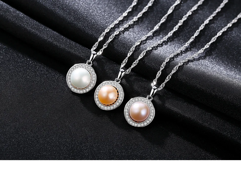 

S925 sterling silver accessories pearl necklace zircon natural freshwater pearl LBM17