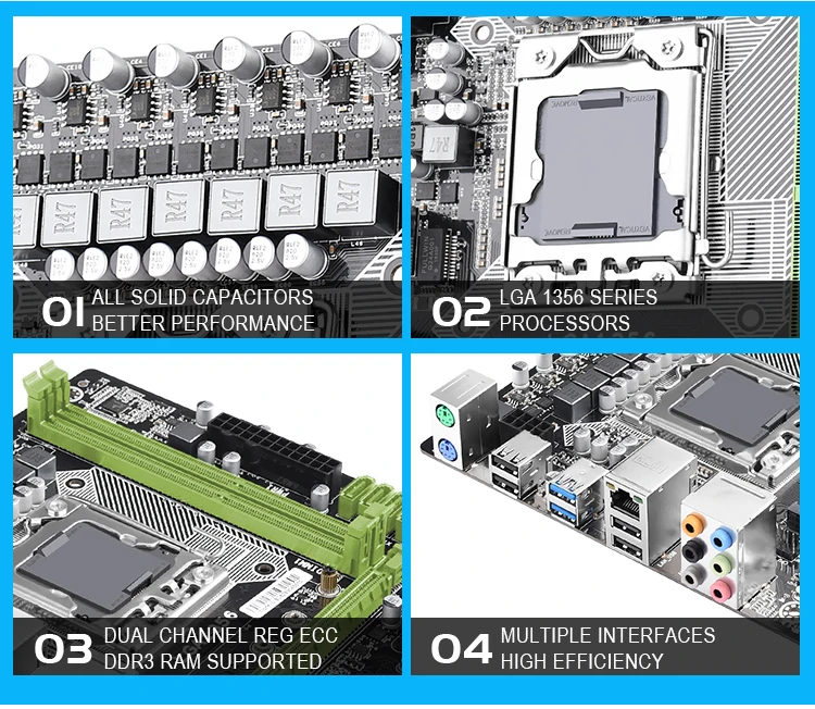 X79 LGA 1356 материнская плата LGA1356 x79A USB3.0 M.2 поддерживает процессоры Intel Ксеон E5-2400 процессоров серии