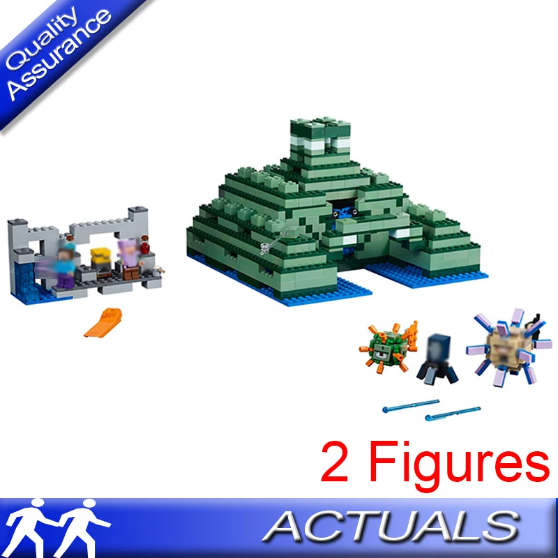 

18029 LELE Compatible with Lego 21136 Minecrafted My World Cube World The Ocean Monument Building Blocks Creative Kids Toy