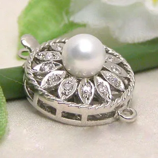 

Quality diy gold plated pearl crystal necklace bracelet diamond pearl button silver