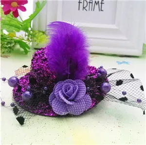 Новые девушки детские шпильки для волос аксессуары для волос шапка чародей ленты цветы Праздник День Рождения Вечеринка Головные Уборы Заколка для волос - Цвет: purple