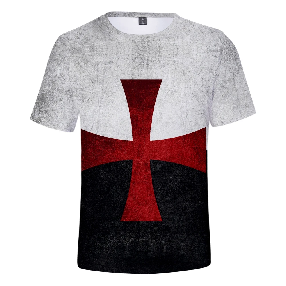 Женская и мужская летняя рубашка Knights templar Повседневная с 3D-принтом топ короткими