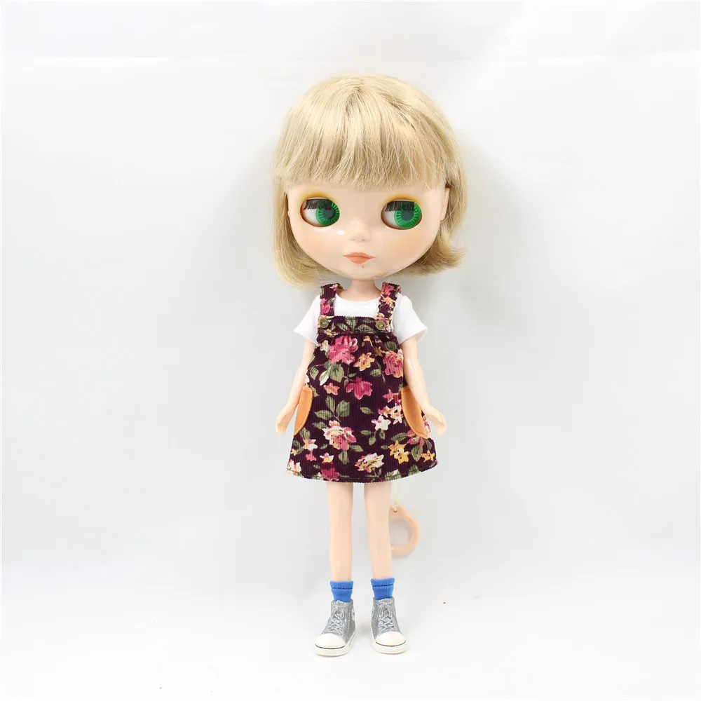 1/6 г. Одежда для Blyth/костюм с цветочным рисунком платье по всей поверхности и белая футболка ICY Licca Joint Body