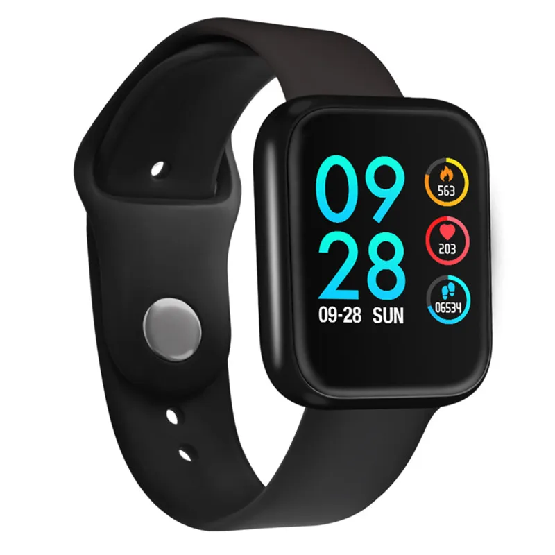 All black Смарт-часы ip68 Водонепроницаемые женские часы reloj для андроид iphone Удаленная камера фитнес-трекер Bluetooth Smart Band спортивные браслет - Цвет: All black