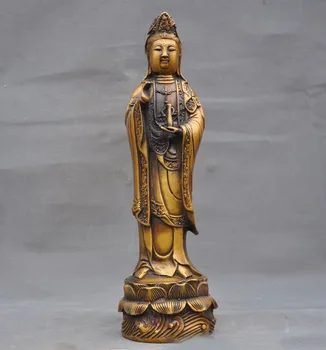 

wedding decoration China Buddhism bronze station lotus Kwan-yin Guanyin goddess Bodhisattva statue