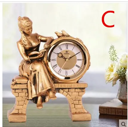 

Process table clock, antique clock, creative mute Europe type restoring ancient ways the clock.