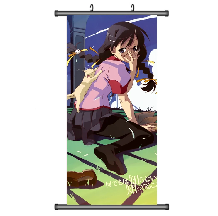 45X95CM Monogatari Story Bakemonogatari Japan Cartoon Anime print wall scroll picture mural poster art cloth canvas painting Z39 | Дом и сад
