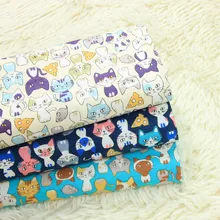 Половина двор импорт утолщаются хлопок ткань с Японский милый кот, ручной DIY Лоскутная рот золото посылка мешок ткани A825