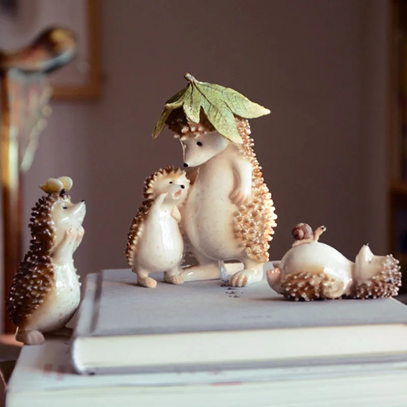 Милый искусственный мини-Ежик сказочные миниатюры Сад Гномов Террариум с мхом изделия из смолы украшения дома подарок для детей