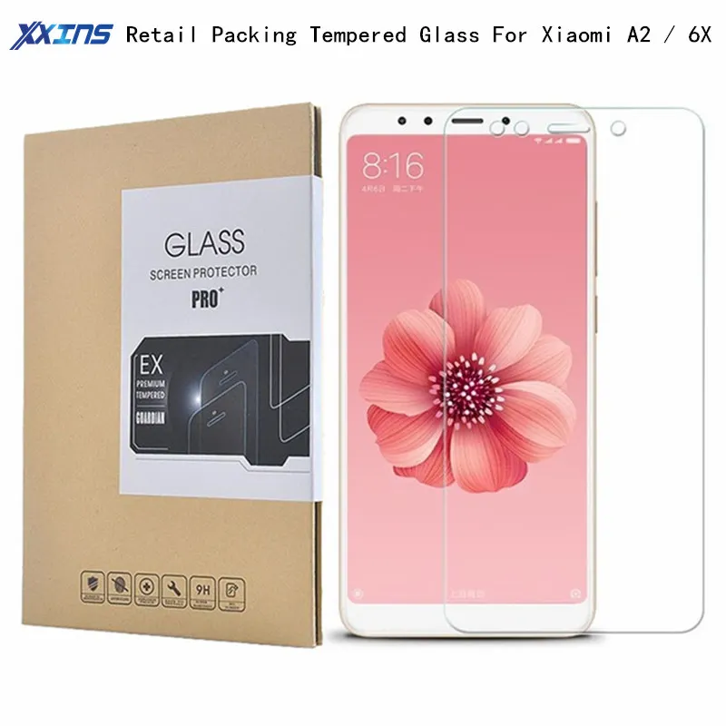 

Retail packing 9H Tempered GLASS For Xiaomi A2 mi6X Screen Protector Cover For Mobile phone 5.99 inch Toughened Protective Film