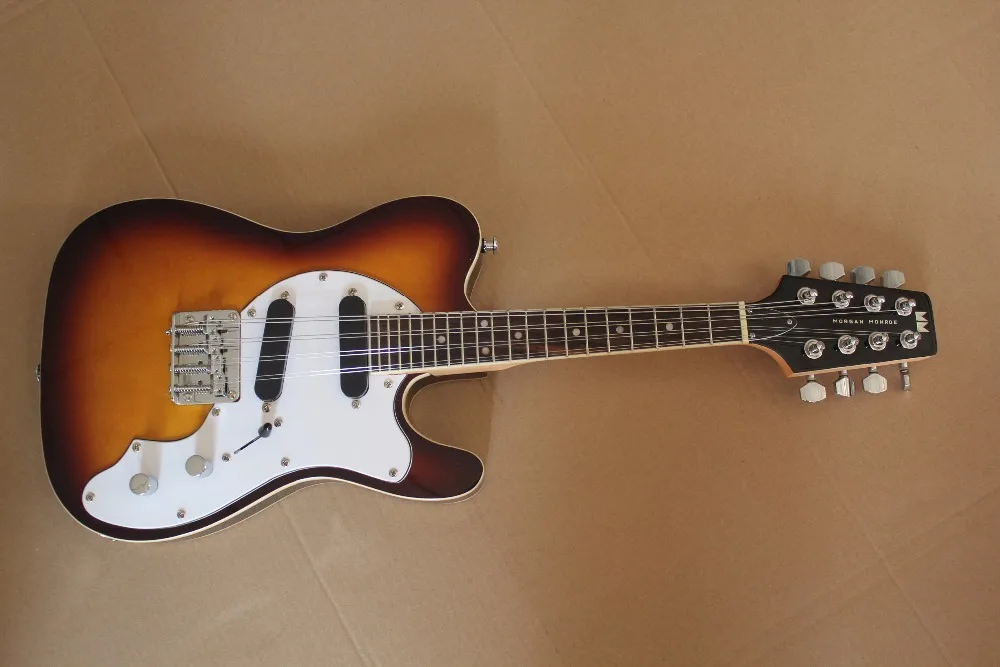 

Custom Shop 8 Strings Morgan Monroe T-Style sunburst Electric Mandolin - Solid Body MMT-1E, 20 Frets electric guitar 15-11-10