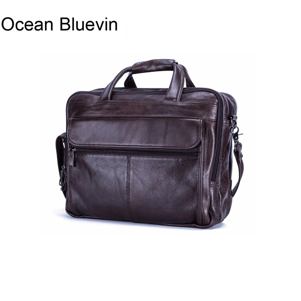 Limited  OCEAN BLUEVIN Genuine Leather Men Bag Messenger Bag Briefcase Laptop Bag Leather Single Shoulder Ba