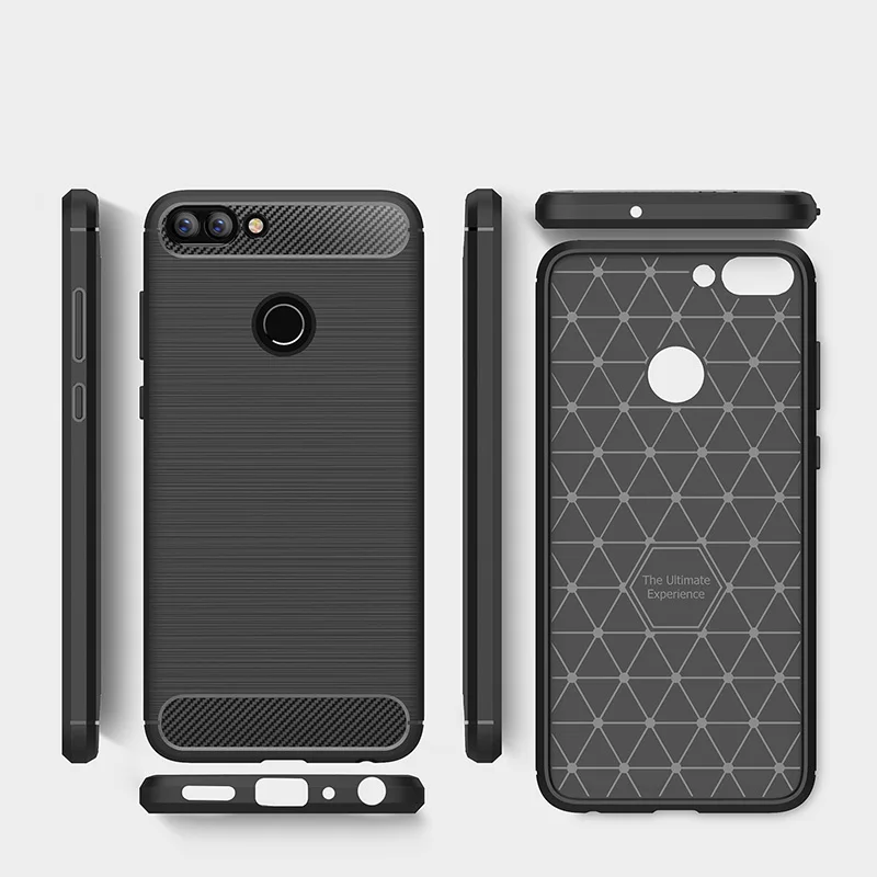 Carbon fiber brushed silicone case huawei p smart (9)