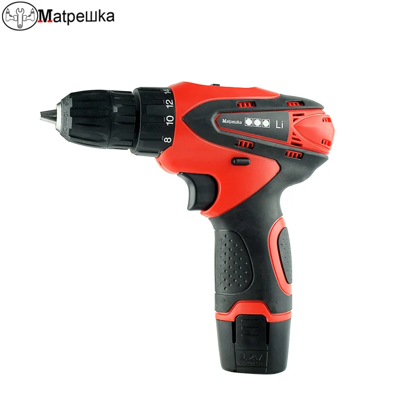 

12V Handheld Home Cordless Electric Screwdriver Lithium Cordless Power Tool Battery Indicator LED Work Light 1 Battery