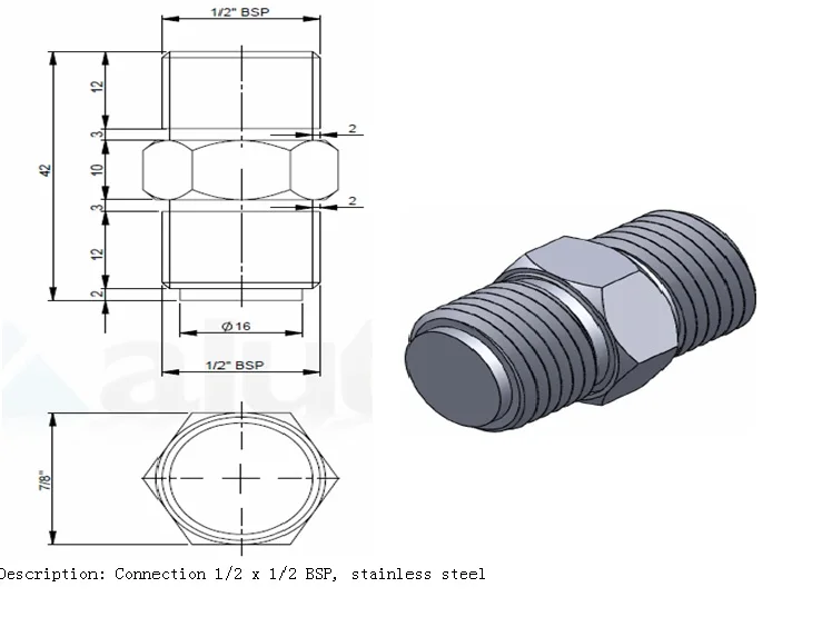 

stainless steel 1/2*1/2BSP Screw Thread