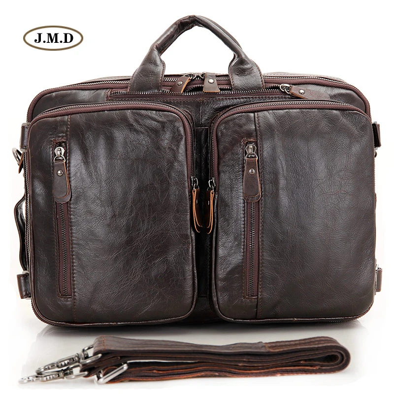 

J.M.D New Arrivals Genuine Vintage Leather Men Handbag 15'' Laptop Bag Messenger Bag Multifunctional Business Briefcase 7014C-2