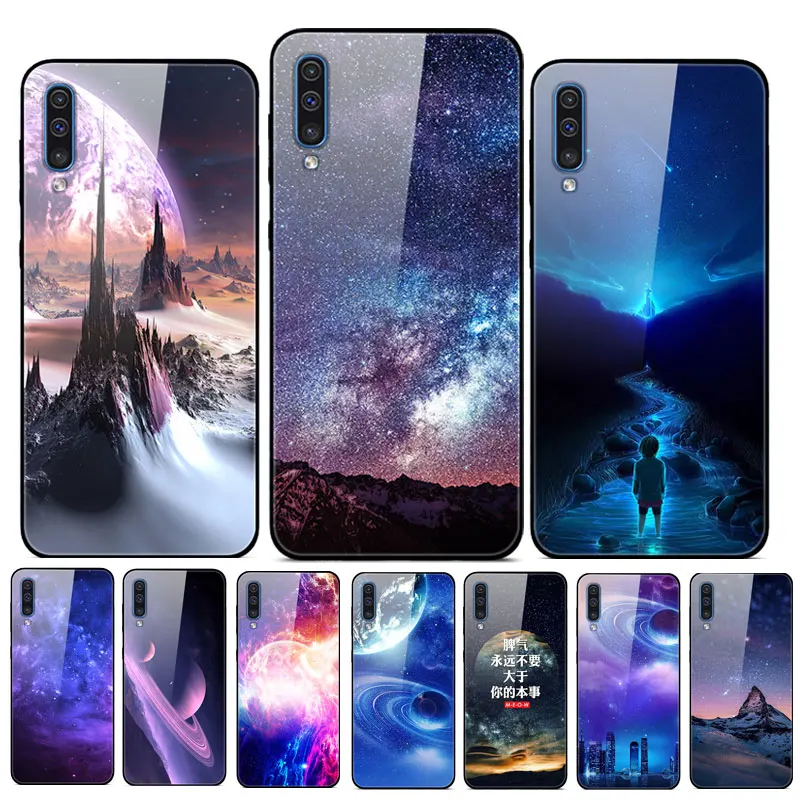 For Samsung A50 Case A505F Tempered Glass Hard Back Case For Samsung Galaxy A50 A 50 2019 TPU Phone Bumper Planet Space Cover For Samsung A50 Case A505F Tempered Glass Hard Back Case For Samsung Galaxy A50 A 50 2019 TPU Phone Bumper Planet Space Cover