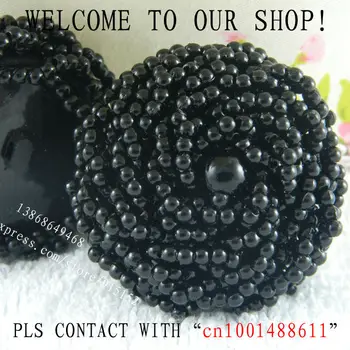 

Plastic Hand made Pretty Beads Button, Black Shank Diamand Button 40MM Decorative coat dress bag shoes 5 Pcs/lot Free shipping