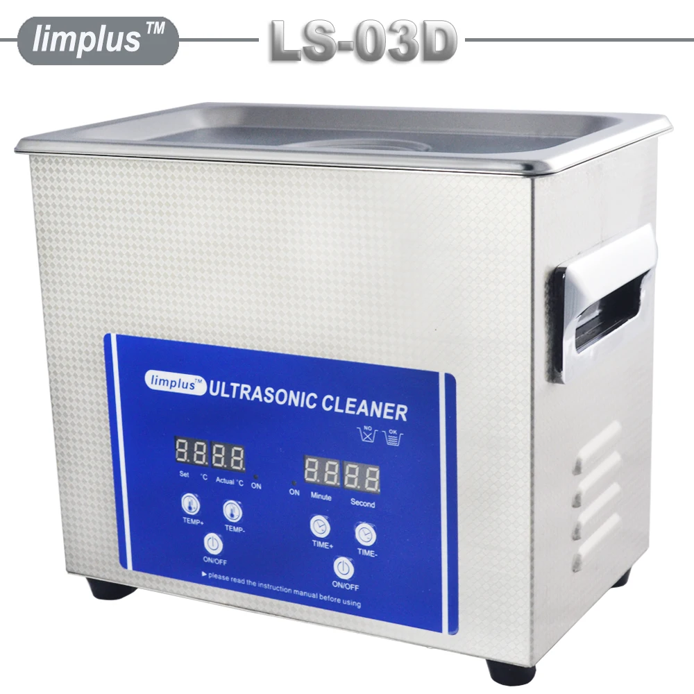 Цифровой ультразвуковой очиститель Limplus из нержавеющей стали для ванной 3 л