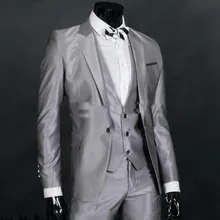 Топ / на заказ одна кнопка серебристо-серый жених смокинги нотч жениха мужчины свадебные костюмы жених suitsweddi