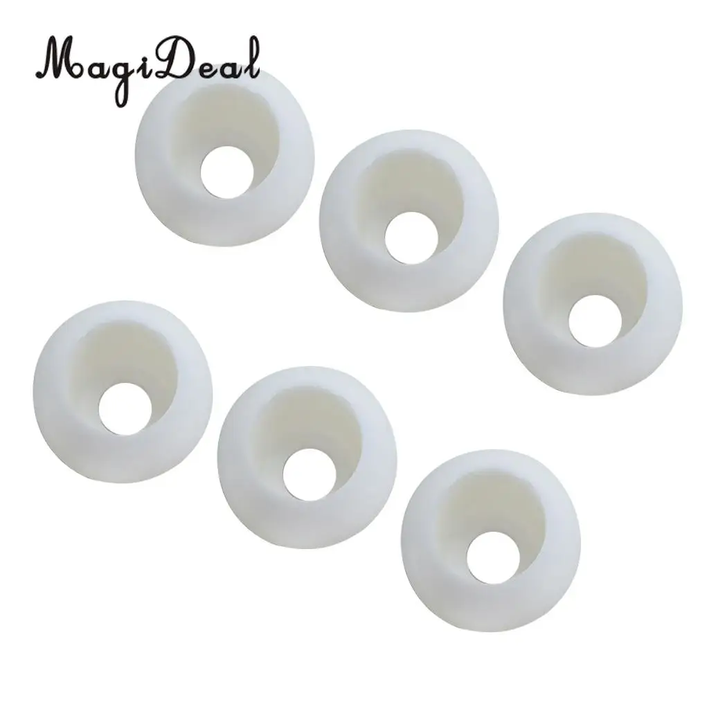 6 Pieces Marine Boat Elastic Shock Cord Rope Toggle Round Ball End Lock Stopper Black/White Kayaking Canoeing Rafting Accessory
