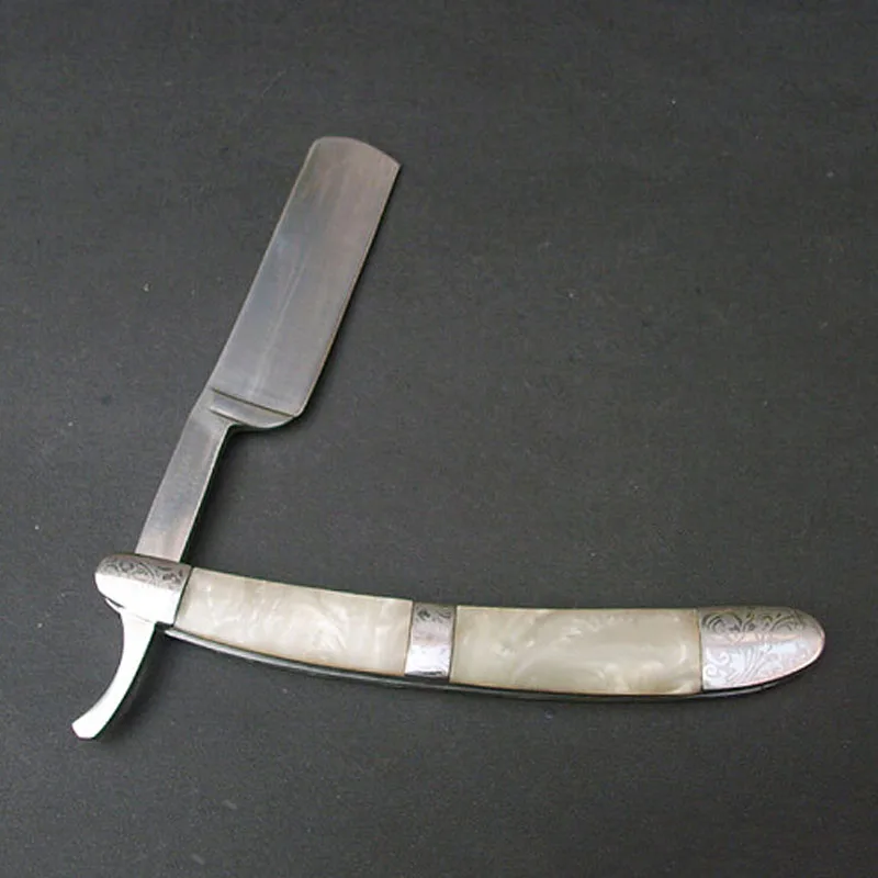 Парикмахерский прямой бритвенный станок с ручкой в виде раковины, складная бритва для бритья, салонная Бритва для бороды, горла, нож для бритья, инструмент для мужчин UN353