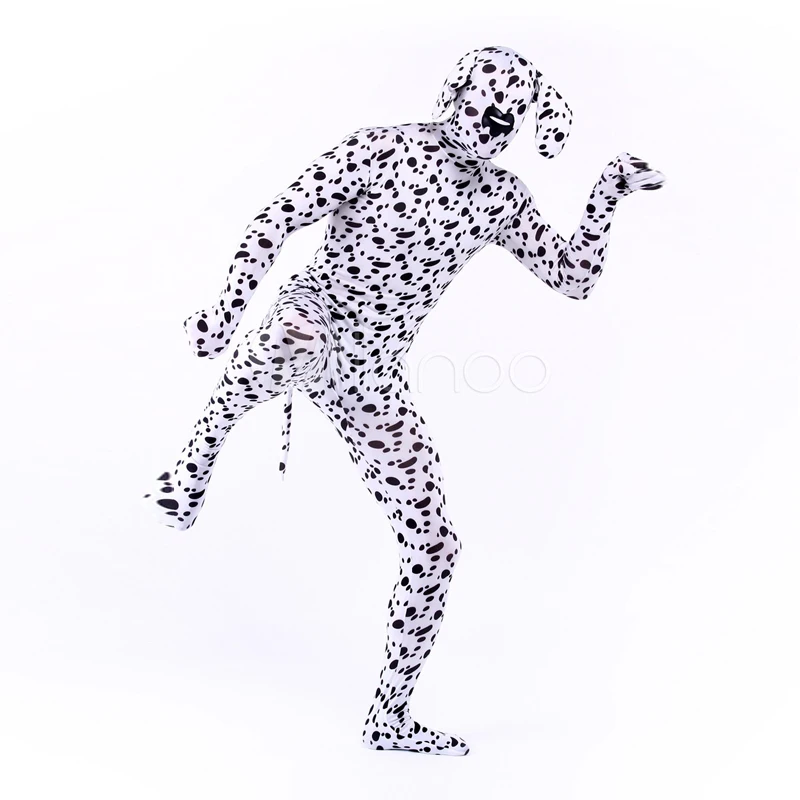 

Adult/Children Mens Halloween Party Dog Print Cosplay Costumes Spandex Lycra Zentai kids Anime Animal Costume Full body Suit