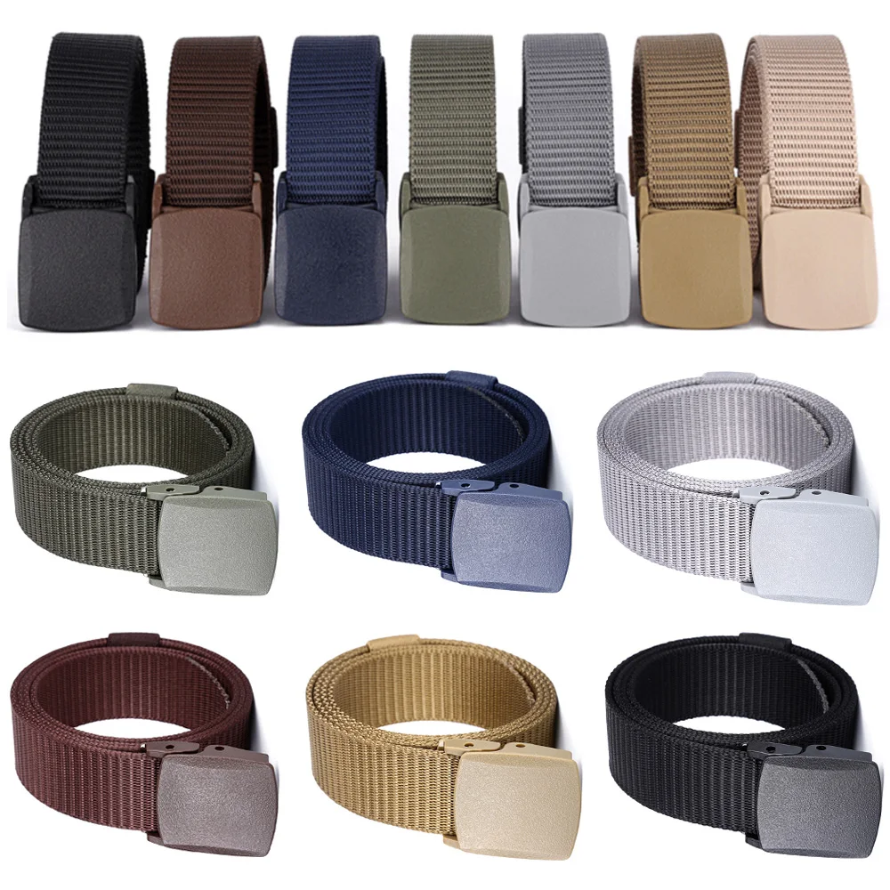 

Men's Belt Classic Solid Color Military Waist Belts Automatic Buckle Nylon Belts BLTRD0001