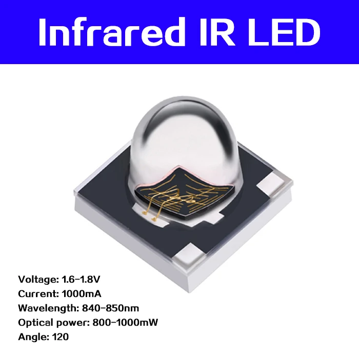 

50pcs CCTV Accessories 3535 Infrared IR LED 840-850nm 120degree high power X3